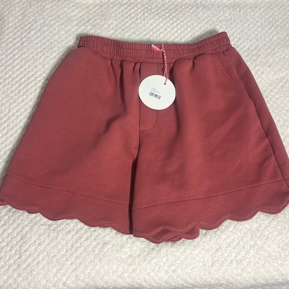 Umgee Pants - Umgee Womens Shorts Pink Coral Scalloped Hem Cotton Blend Comfort Small NWT